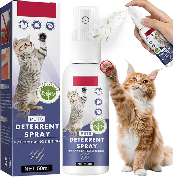 Tetra Cat Deterrent Spray for Furniture Protection,Natural Anti-Scratch Spray for Cats,Safe Indoor & Outdoor Deterrent Cat Spray,Cats Training Aid – Sofa & Carpet Protector,50ML