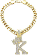 Initial Letter Cuban Chain Dog Chain Pet Chain Pet, Cat, Puppy Necklace (K, 24")