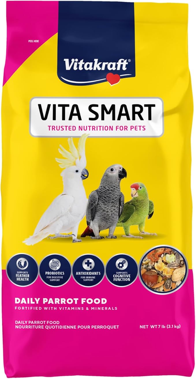 Vitakraft Vita Smart Parrot Food, 7 lb