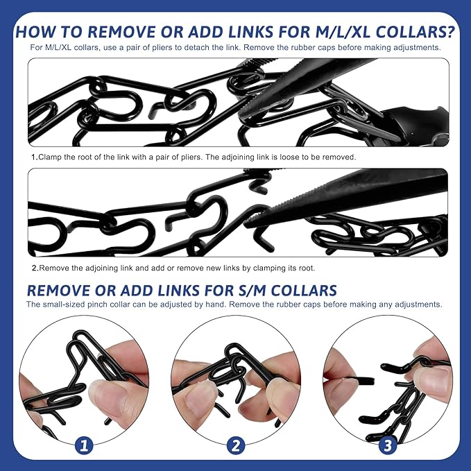 Pinch Collar for Dogs, Prong Training Collar with Quick Release Buckle for Dog Pulling Behavior Correction, Adjustable Pinch Leashes (XL / 23-26" Neck Size)