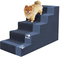 Niubya Dog Stairs for Small Dog and Cats,23”H Non-Slip Bottom Pet Steps for High Beds and Couch,High-Density Foam Pet Stairs Navy,5 Steps
