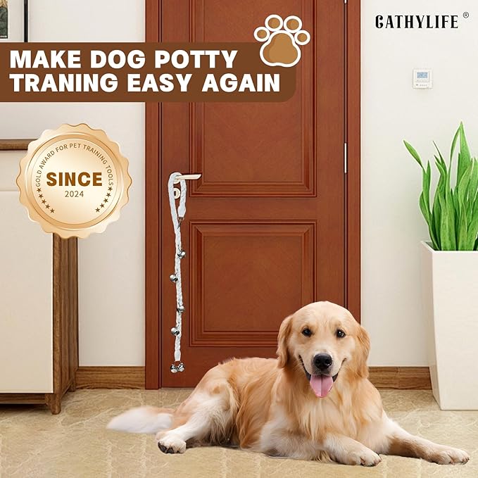 Dog Doorbells for Potty Training, Poly Urethane Puppy Door Bells, Hand-Woven Dog Bells for Dog Training, Extra Loud Bells for Door Knob, Ring to Go Outside Doggie Pet Supplies.