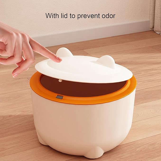 CHICIRIS Cat Litter Trash Can, Press Type Lid, High Strength PP Material, Multifunctional Garbage Bin for Cat Litter Disposal, Space Saving and Convenient Household Waste Trash Can