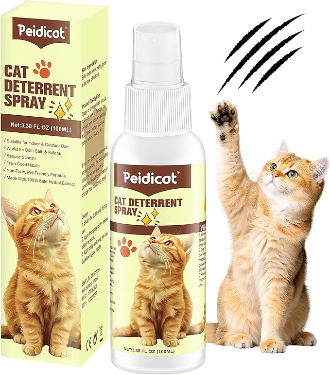 Cat Deterrent Spray, Repellent Pet Spray for Anti Cats Scratch Furniture Cat Deterrent Aid for Pet Behavior Training