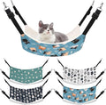 4 Pack Cat Hammock for Cage, Reversible Cat Hanging Hammock Soft Large Double Sided Pet Bed with Adjustable Straps & Metal Hooks for Cats Ferret Kitten Puppy Rabbits Small Animals