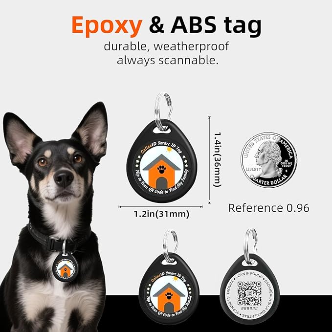 1 Pack Personalized Cat Tags,QR Code Pet ID Tags with Online Profile systerm,Editable Any Names and Phone numbles,Blue,S