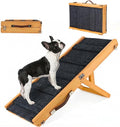 Dog Ramp for Couch & Bed for Small Dogs, Foldable Small Dog Ramps for Sofa - 31.5" LX12 W, 4 Adjustable Height, Portable, Stable, Non-Slip, Carry Handle, Walnut
