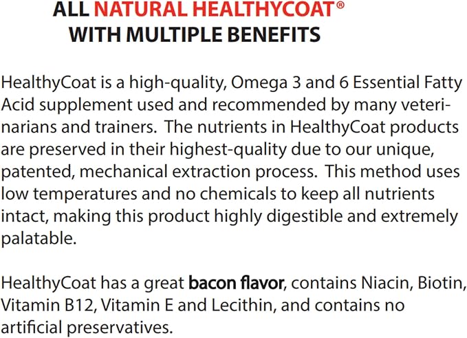 HealthyCoat Dog Food Supplement: Quart. Excessive Shedding, Itching, Hot Spots, Allergies, Immune System