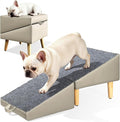 Foldable Lightweight Dog Ramp for Small Dogs - Built-in Pet Stairs for Elderly Small Dogs & Injured Puppies, 13.1'H Pet Ramp for Couch & Low Bed, Multi-Use as Footstool
