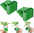 3 Holes Upgraded Aquatic Plant Cup Aquarium Plant Holder for Tank,Aquascape Accessories Decorations- Green 2 Pcs