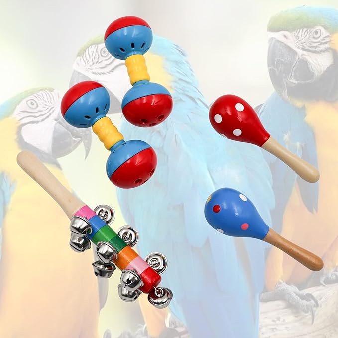 Colorful Bird Bell Toys, 5 Pack Funny Bell Toys, Bird Cage Accessories, Suitable for Chicken Bird Parrot Parakeet Cockatiel Budgies Love Birds