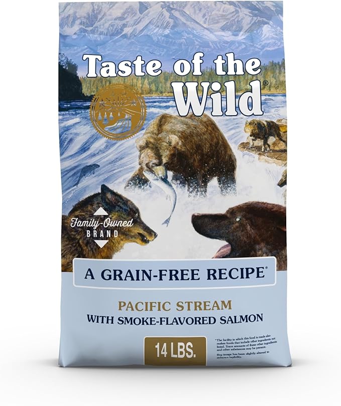 Taste of The Wild Pacific Stream Grain-Free Dry Dog Food With Smoke-Flavored Salmon 14lb