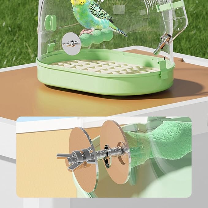 Clear Bird Transport Cage for Travel Outdoor Bird Carriers Cage with Waterer Bottle Safe Parrot Carrying Box Birdcage