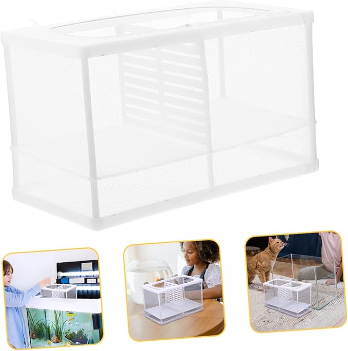POPETPOP Fish Breeding Tank Cups Easy Install Aquarium Isolation Box for Hatching Betta and Guppy Fry Material for Rearing and