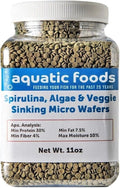 Aquatic Foods Inc. Wafers 3.5mm - 1/8" Spirulina, Algae & Veggies, Sinking Micro Wafers for All Tropical Fish, African Cichlids, Catfish, All Bottom Fish, Shrimp, Snails, Crabs…11oz Small Jar