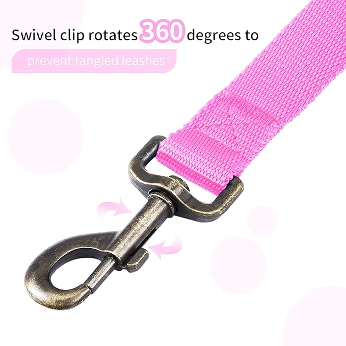 HIKISS Long Dog Leash Obedience Recall Training Agility Lead with Thickening Material for Large Dog - 15ft 20ft 30ft 50ft 100ft Training Leash(Pink 15ft)