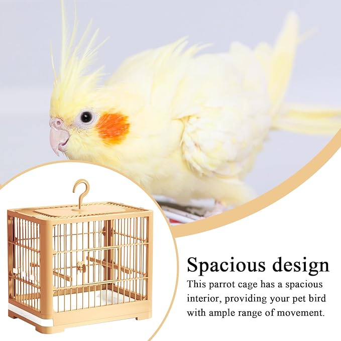 Parakeet Travel Bird Carrier, Portable Cage Tray, Sturdy Compact Pet Habitat Accessory with Practical Structure, Bird Carrier for Macaws Conures Cockatiels Sparrow Budgies Use