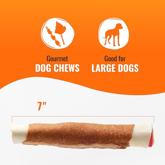 Good'n'Fun Triple Flavor 7 inch Rolls, Chews for Dogs, 6 Count (Pack of 1)