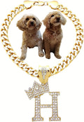 Initial Letter Cuban Chain Dog Chain Pet Chain Pet, Cat, Puppy Necklace (H, 28")