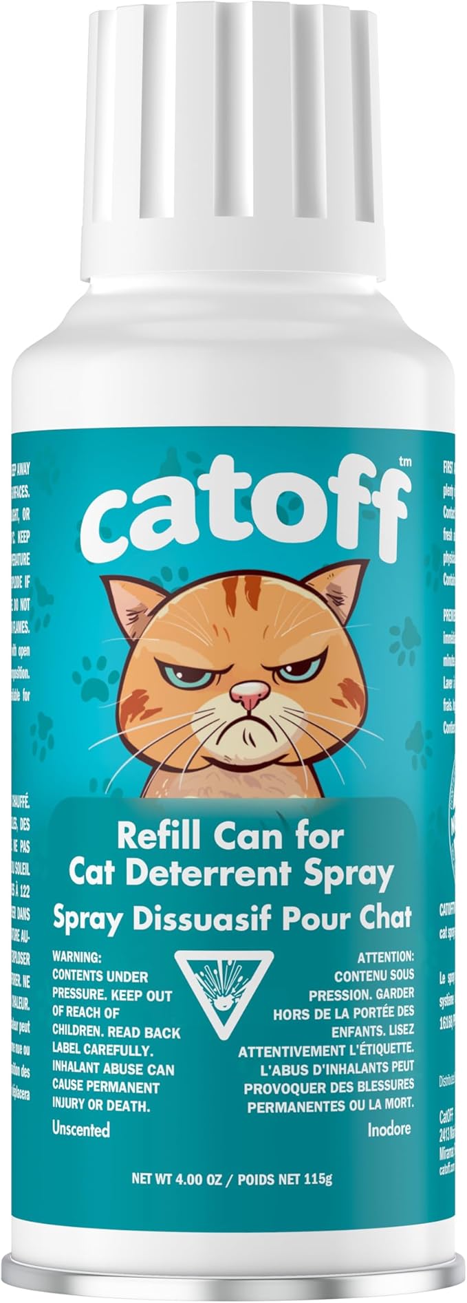 CatOFF Refill Compatible with SSSCAT Indoor Cat Deterrent Spray System, Made in USA, 3.89 oz / 115 ml