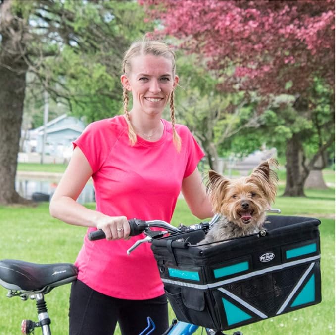 TRAVELIN K9 Pet-Pilot MAX Dog Bicycle Basket Carrier | 8 Color Options for Your Bike (Blue)