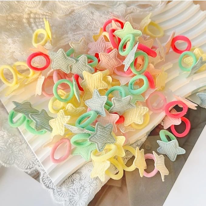 Small Dogs Hair Ties,30pcs(30colors) Heart Star Crown Shaped Puppy Dog Hair Bows with Rubber Bands Small Pet Grooming Girl Doggy Accessories Gifts (Hair Band)