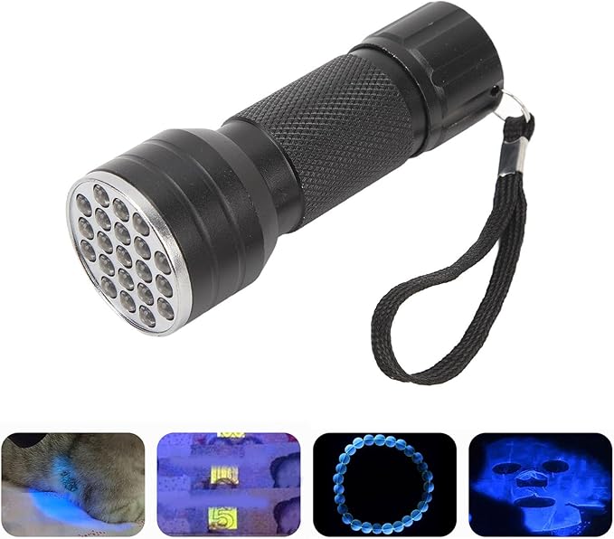 Black Light Flashlight, 21pcs LED Pet Urine Detector Light for Spot Detection, Outdoor Exploration, Portable Black Light Mini Flashlight for Pet Urine, Scorpion Hunting