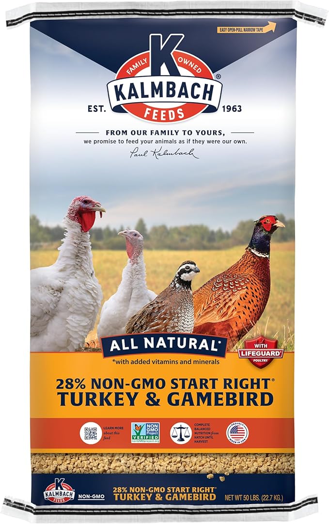 Kalmbach Feeds Start Right Non-GMO Turkey & Gamebird Crumble Feed, 50 lb Bag