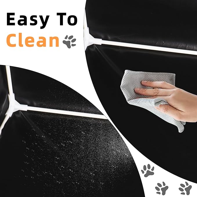 Dog Pee Pad Holder with High Walls - 35"x29"x17.3" No-Splash Indoor Potty Tray, Foldable Dog Litter Box for Small/Medium Dogs Puppy Potty Training (Black)