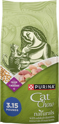 Purina Cat Chow Hairball, Healthy Weight, Indoor, Natural Dry Cat Food, Naturals Indoor - (Pack of 4) 3.15 lb. Bags