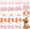 20pcs Orange Small Dog Hair Bows, Handmade Mix Style Bowknot Top Knot for Yorkie Holiday Daily Grooming