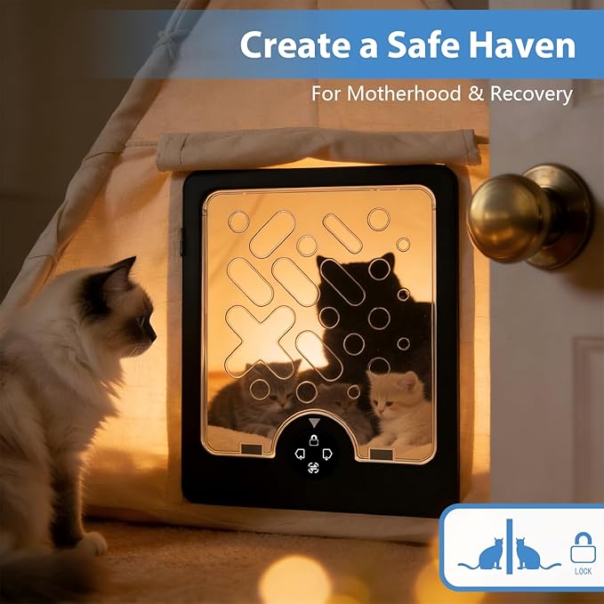 Multi-Use Small Pet Door – for Litter Box, Cabinet, Cage & DIY Projects – Privacy Door Flap for Cats, Rabbits & Small Dogs (9.8" x 11.8" Cutout, Easy Install)