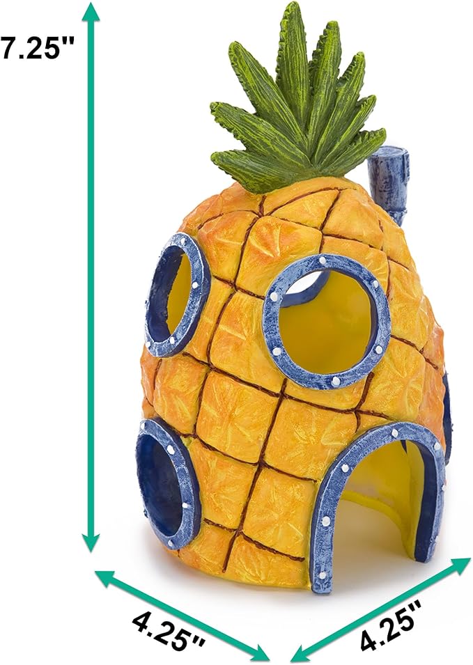 Penn-Plax Spongebob Squarepants Officially Licensed Aquarium Ornament – Spongebob’s Pineapple House – Large