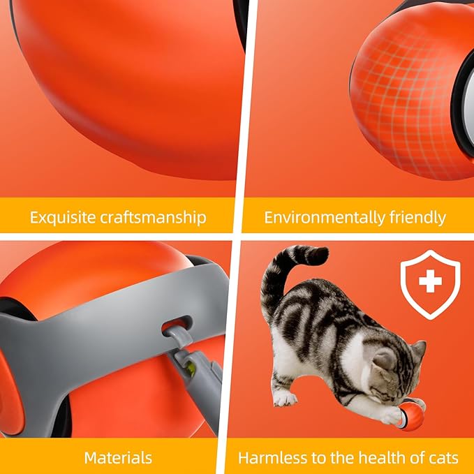 Interactive Cat Toy Ball, Automatic Interactive Cat Toys for Indoor Cats, Can be Used on Carpets, Motion Activated Toys to Keep Them Busy