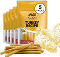 iPaw 5 Stock-Up Combo Turkey Dog Treats, All Natural Human Grade Dog Treat, Suitable for Training chew, US Sourced Raw Material, Hypoallergenic, Rawhide Alternative, Thin Stick (Pumpkin)
