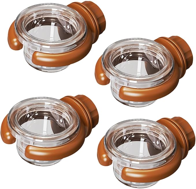 4 Pieces Bird Water Dispenser Decoration for Outside Sturdy Yard Transparent Multifunctional Professional Food Bowl Accessory, Brown