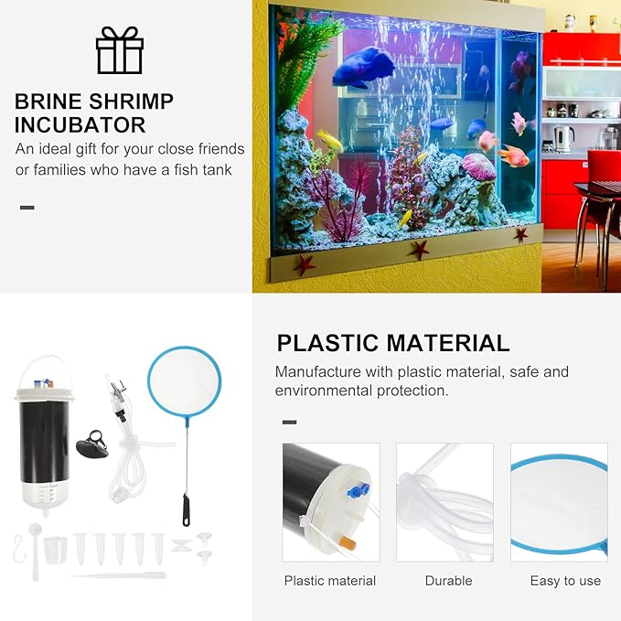 FRCOLOR Brine Shrimp Incubator Hatchery Kit Plastic Mini Fish Tank for Artemia Eggs Hatching and Breeding 6.1X2.36X2.36 Inches