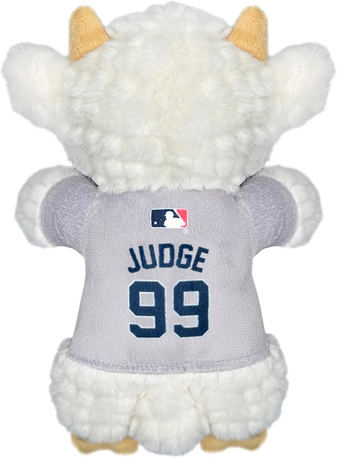 MLBPA Aaron Judge Goat Plush Toy for Dogs and Cats with Squeaker, Wearing a Team Player Jersey! MLB New York Yankees Fun & Sporty Goat Shaped Dog Chew Toy, Interactive Pet Toy