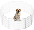 SunsGrove Indoor Dog Playpen, 40 Inch 4 Panels Play Pen for Medium and Large Dogs, Easy Setup Anti-Rust Pet Fence, White