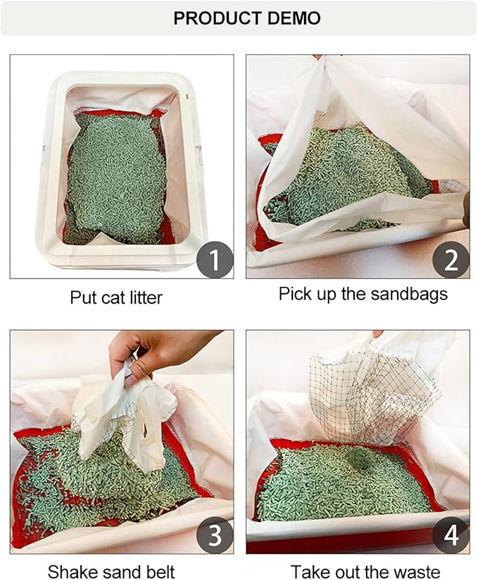 20PCS Nylon Cat Litter Box Filter Bag, Cat Litter Filter Bag for Easy Waste Removal, Deodorizing Hygienic Kitten Cleaning Tool with 2 Pouches for Home Use