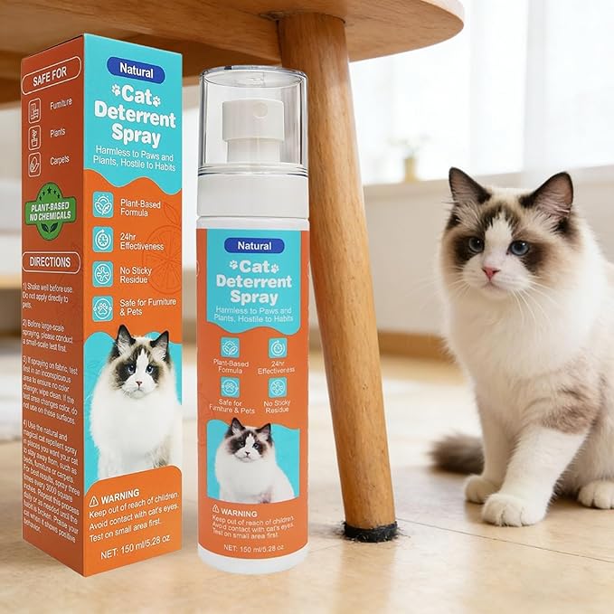 Cat Deterrent Spray, Natural Cat Repellent Spray with Citrus Scent, Traning Aid for Urine Marking & Anti-Scratch, Safe for Furniture, Plant & Rugs (Orange)