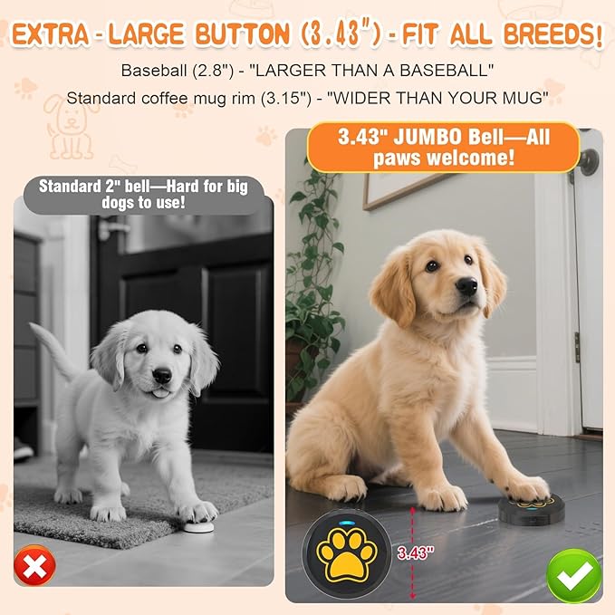 ChunHee Dog Bells to Go Outside - Bell for Dogs to Ring to Go Potty | Durable Chew-Resistant Design | 5 Adjustable Volume & 28 Custom Ringtones | Dog Bells to Go Outside Without Barking