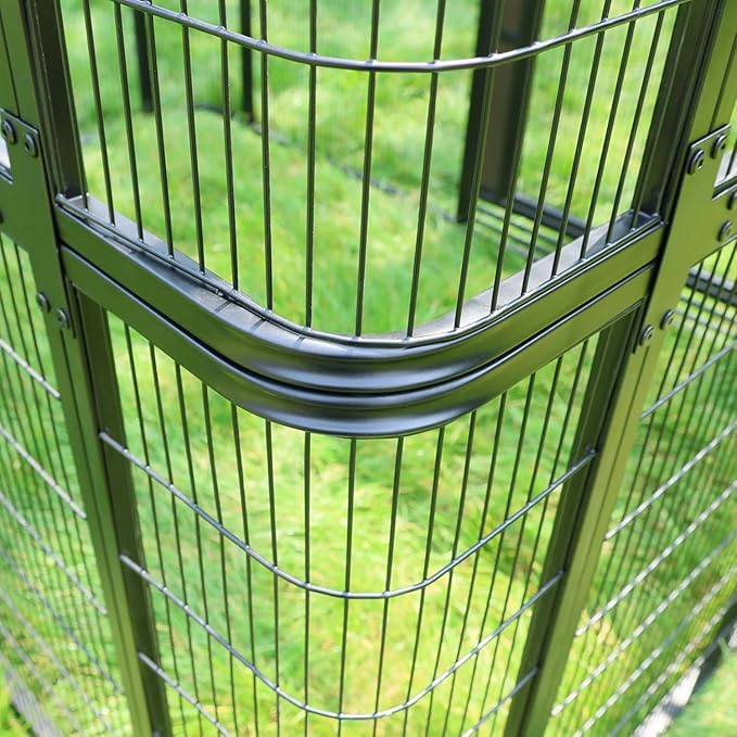 wonline 12.8FT Extra Large Bird Cage for Parakeets Outdoor Bird Aviary Parrot Cage with Perch, Walk-in Heavy Duty Birdcage for Macaws Canaries Parrots Budgie Lovebirds, Black