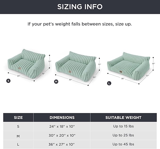 Bedsure ComfyFleece™ Cute Dog Couch for Medium Dogs - As Seen on TV on Good Day New York, Dog Couch Bed with Removable, Washable Cover, Supportive Pet Sofa, for Medium Large Dogs, 36inch, Garden Green
