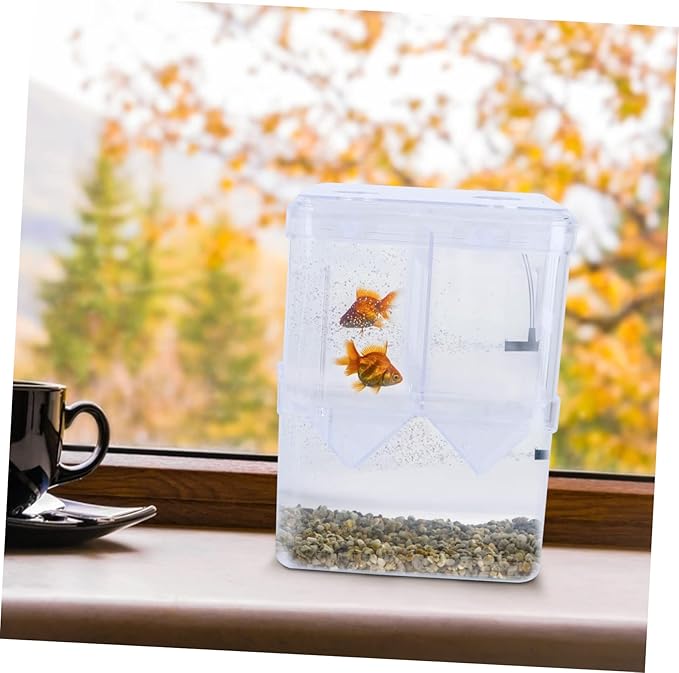 TOYANDONA 2Pcs Transparent Fry Breeding Tank Fish Hatching Container with Suction Cup for Safe Cultivation of Young Fish Convenient Feeding and Easy Cleaning