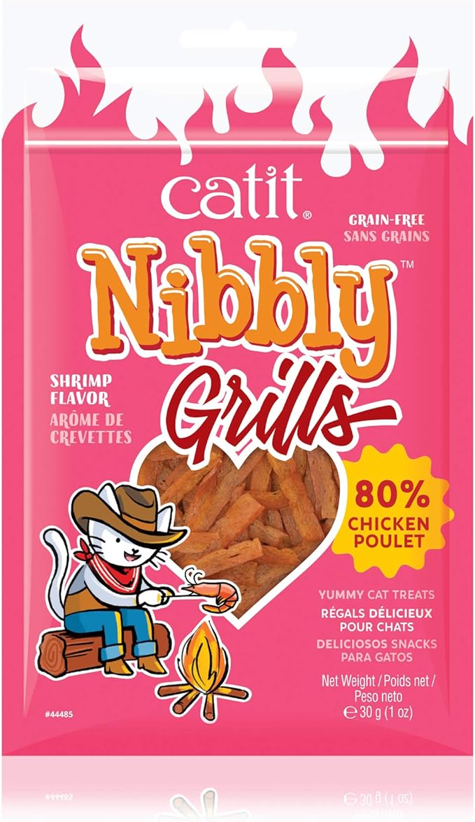 Catit Nibbly Grills Cat Treats, Chicken & Shrimp Recipe - Grain-Free Cat Treat 1.06 Ounce (Pack of 1)