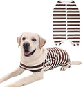 Dog’s Recovery Suit Post Surgery Shirt for Female Male Dog, E-Collar Alternative Wound Protective Clothes (Brown white-5xl)