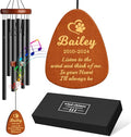 Personalized Dog Memorial Gifts for Loss of Dog, 25.5'' Pet Memorial Gifts for Dogs, Pet Memorial Wind Chimes, Loss of Dogs Sympathy Gift, Pet Passing Away Gift for Loss Loved One(Design 1, Black)
