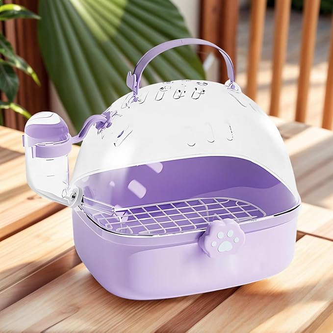 Hamster Carrier - PVC Chinchilla Carrier Cage with Drinker | Spacious Accessory for Transportation of Birds Like Parrots Cockatiels and Parakeets, Spacious Design for Macaw Sparrows