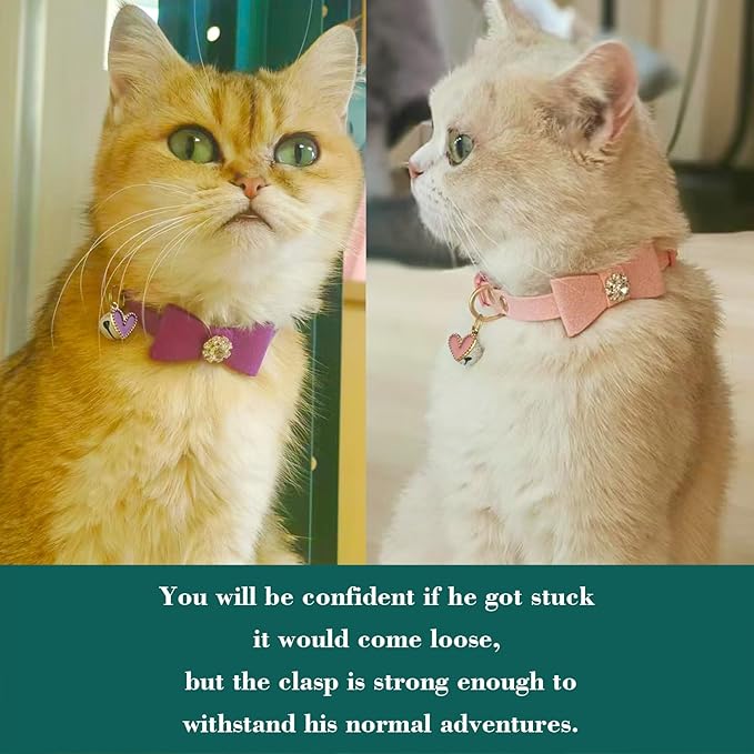 SuperBuddy Cat Collars Breakaway with Bell - 2 Pack Cat Safety Collars for Boys & Girls - Safety Buckle Kitten Collar for Pet Supplies,Stuff,Accessories